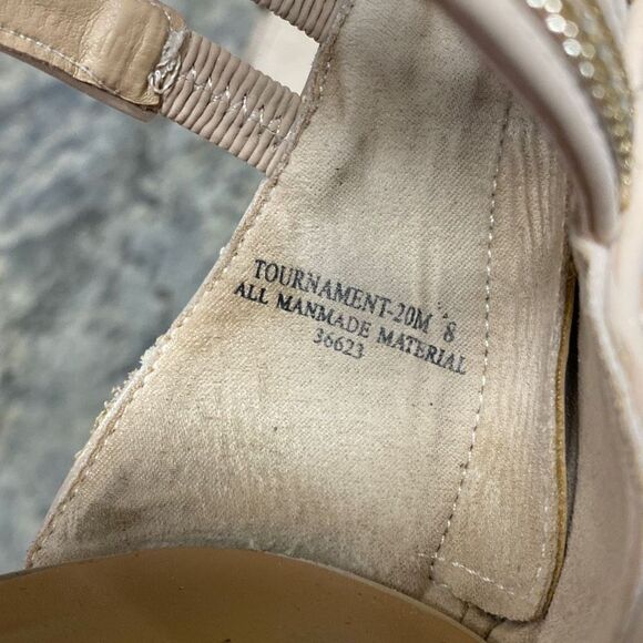 Bamboo Taupe Faux Suede Platform Sandal Block Heel Size 8 - Picture 9 of 12